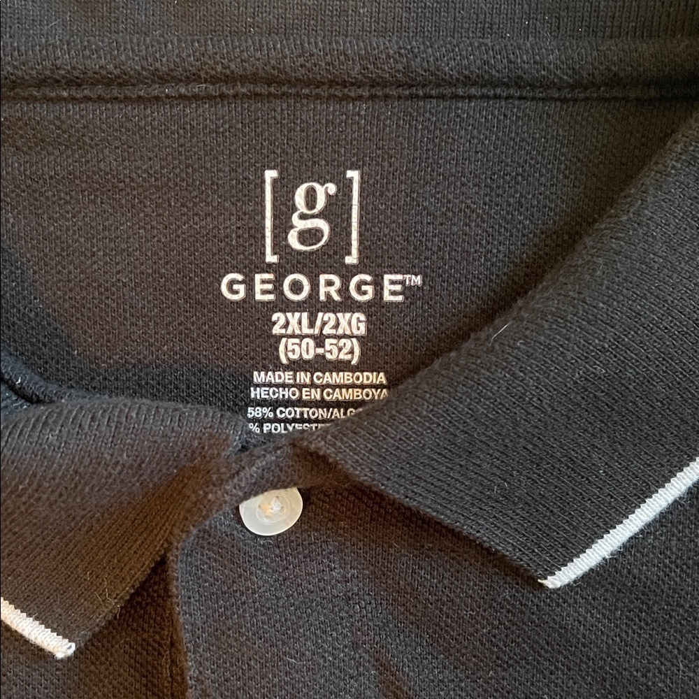 George Men's Polo Shirt with White Trim - Picture 2 of 2